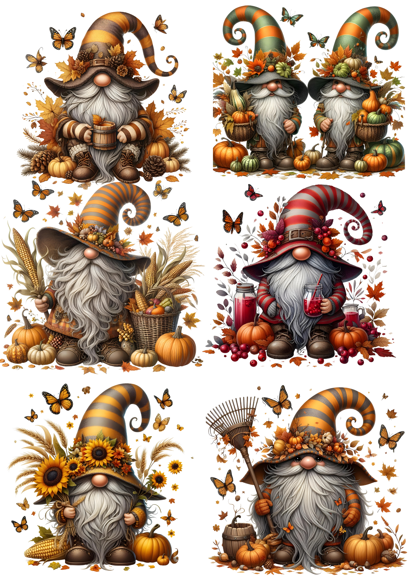 Sticker Sheet / Greeting Card – Autumn Sprites Collage Cat. No. 5568