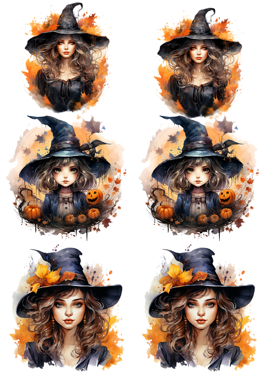 Sticker Sheet / Greeting Card – Witch Collage Cat. No. 5569