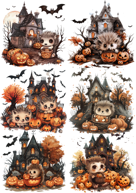 Sticker Sheet / Greeting Card – Hedgehog Collage Cat. No. 5570