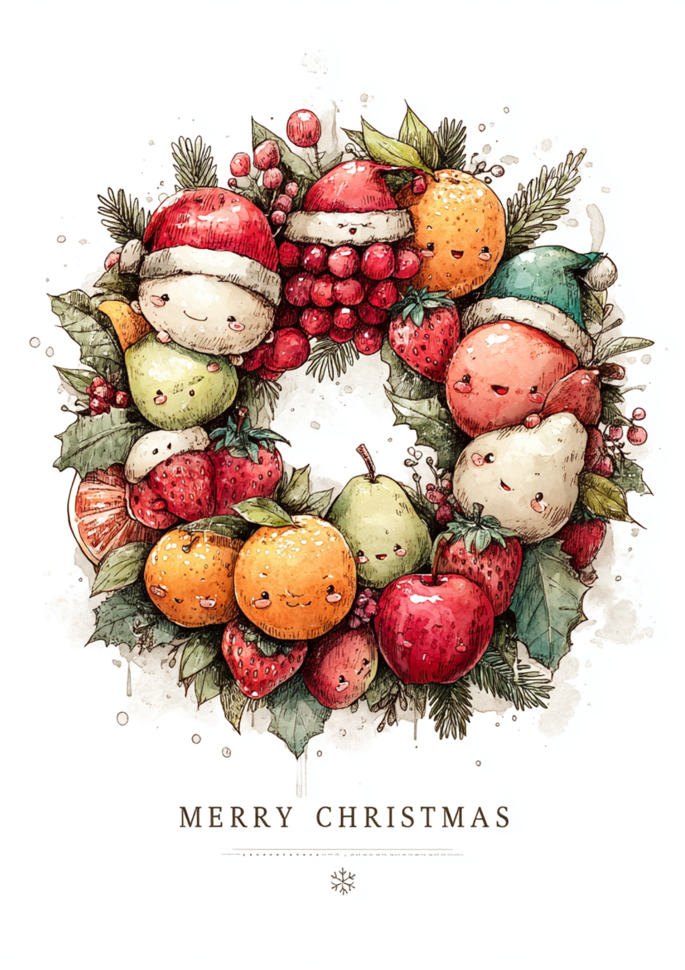Sticker Sheet / Greeting Card – Christmas Fruit Full Cat. No. 5571
