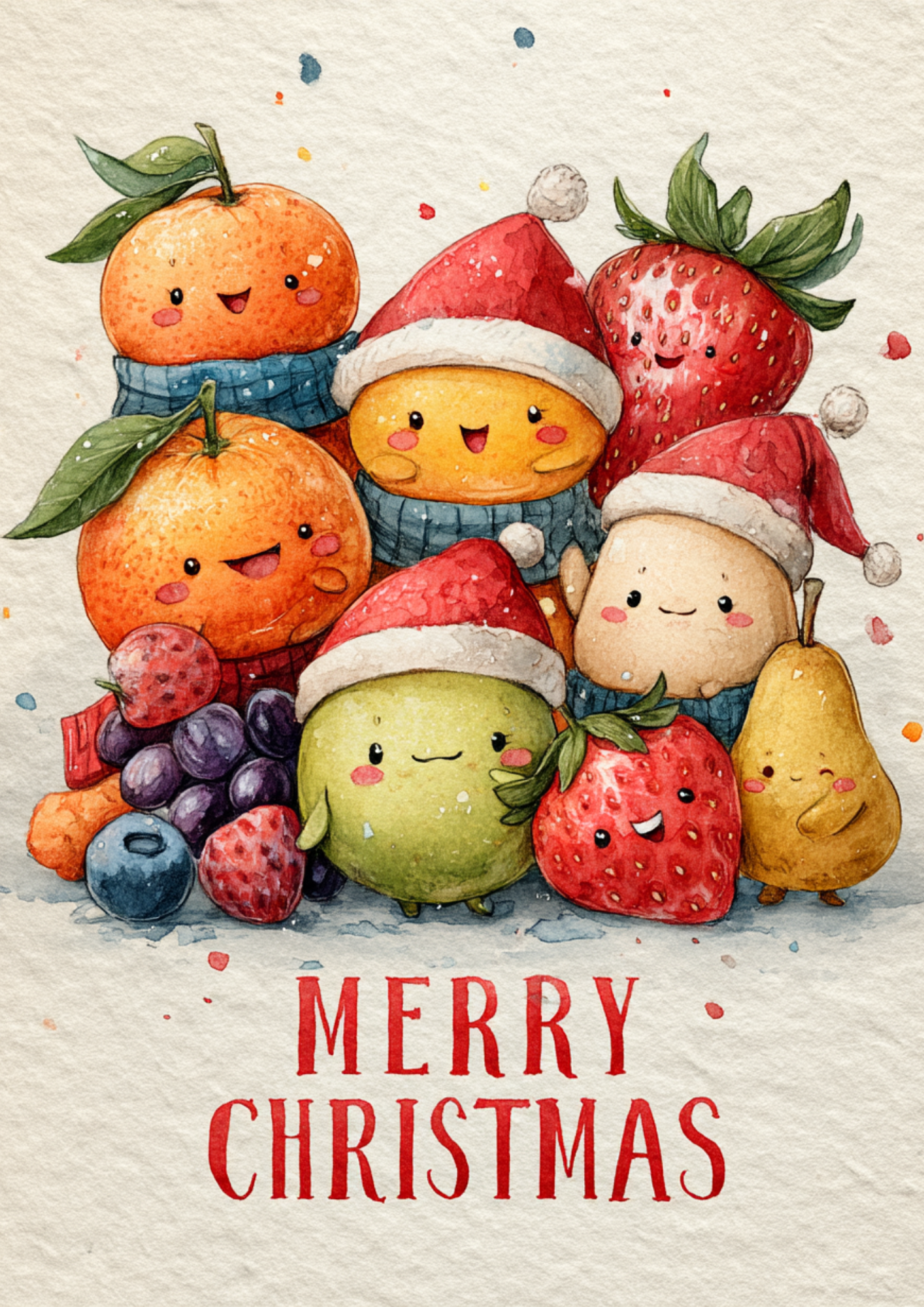Sticker Sheet / Greeting Card – Christmas Fruit Full Cat. No. 5573