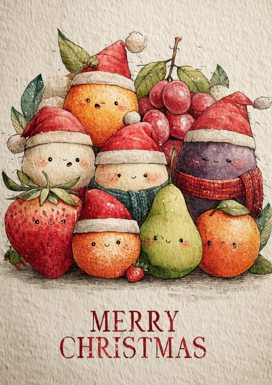 Sticker Sheet / Greeting Card – Christmas Fruit Full Cat. No. 5574