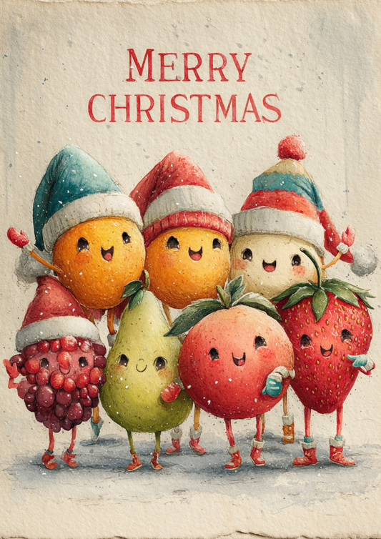 Sticker Sheet / Greeting Card – Christmas Fruit Full Cat. No. 5576