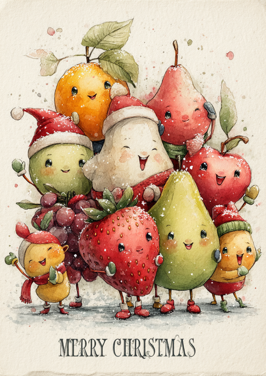 Sticker Sheet / Greeting Card – Christmas Fruit Full Cat. No. 5577