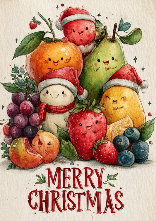 Sticker Sheet / Greeting Card – Christmas Fruit Full Cat. No. 5578