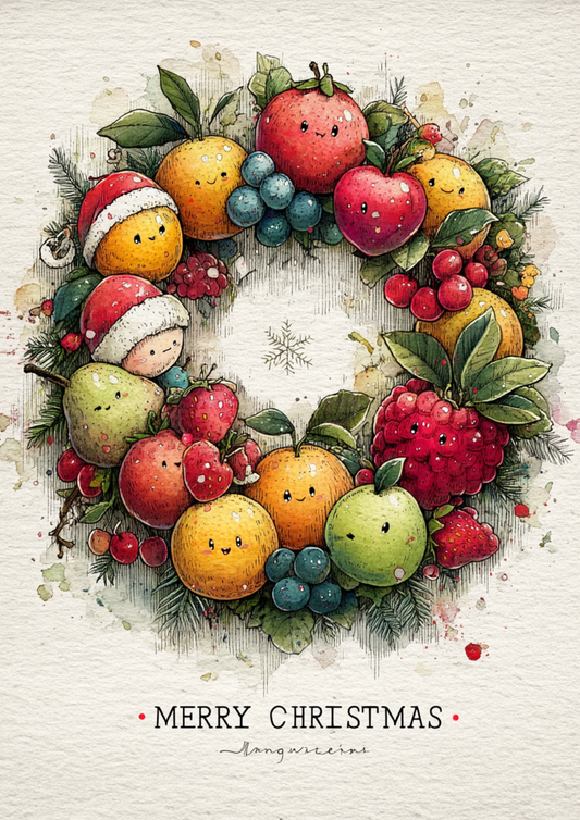 Sticker Sheet / Greeting Card – Christmas Fruit Full Cat. No. 5579