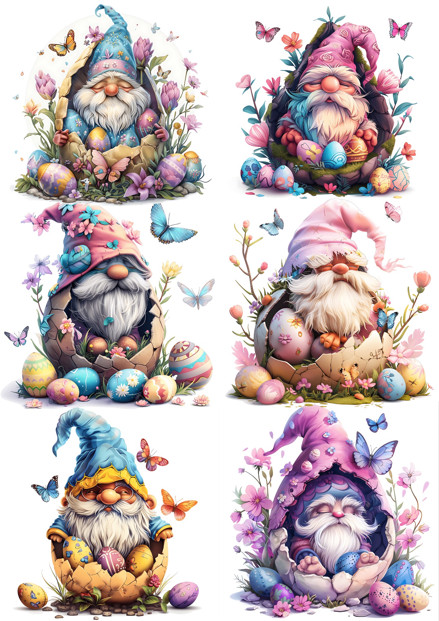 Sticker Sheet / Greeting Card – Leprechaun With Easter Eggs Collage Cat. No. 5581