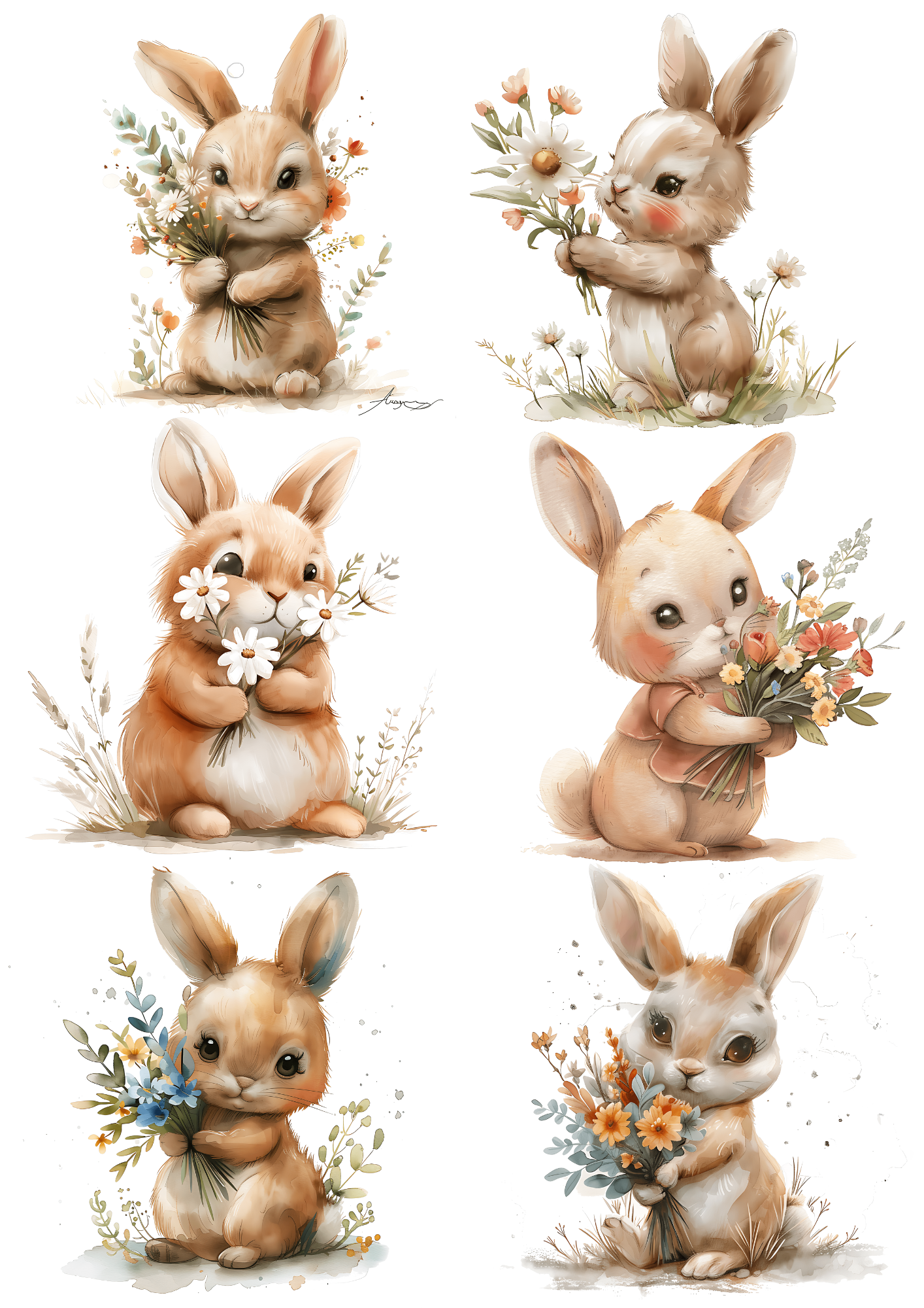 Sticker Sheet / Greeting Card – Easter Bunny Collage Cat. No. 5593