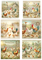 Sticker Sheet / Greeting Card – Chicken Farm Collage Cat. No. 5596
