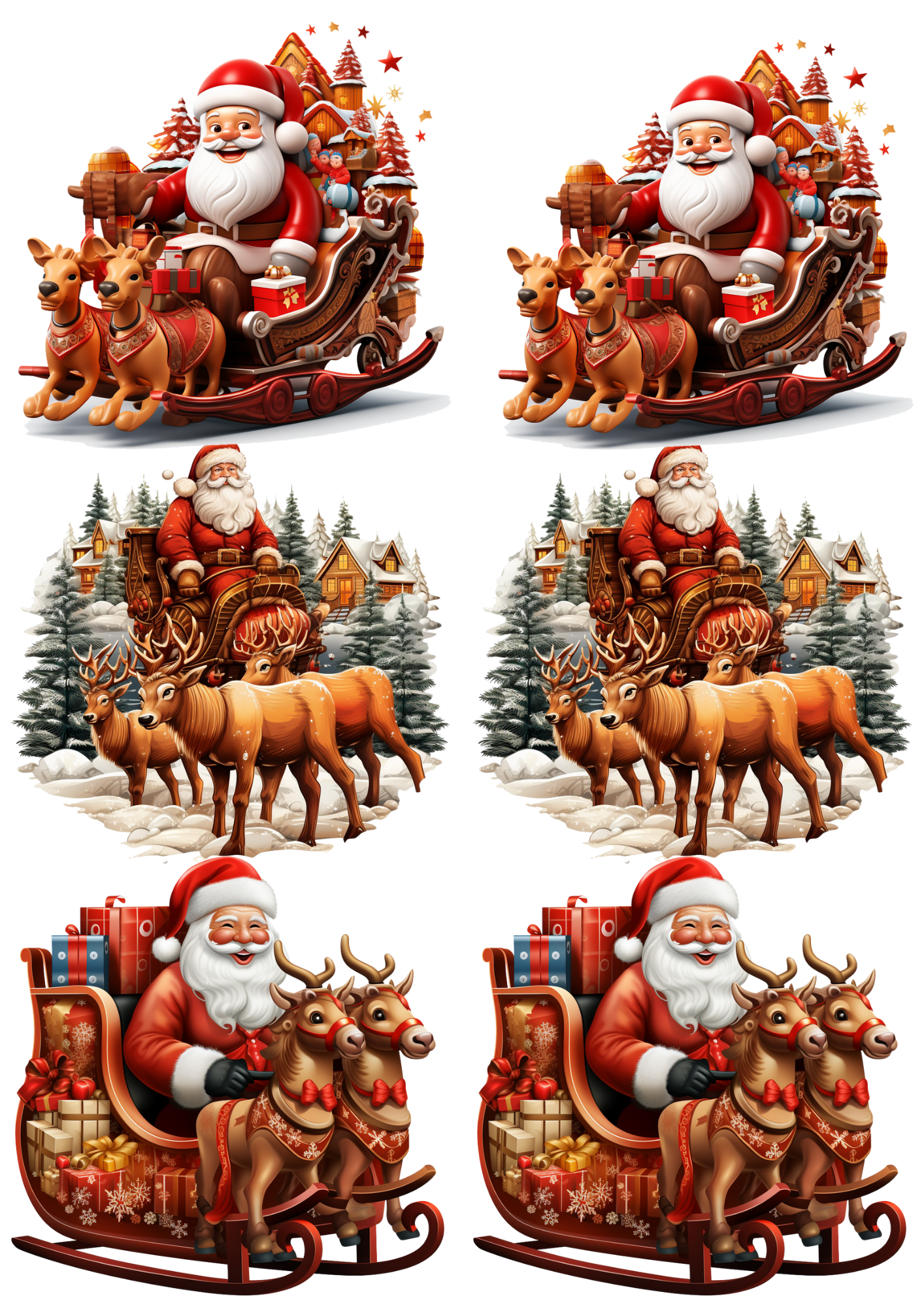 Sticker Sheet / Greeting Card – Santa Claus Collage Cat. No. 5597