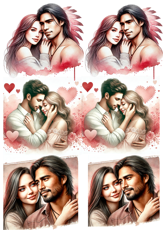 Sticker Sheet / Greeting Card – Couple in Love Collage Cat. No. 5607