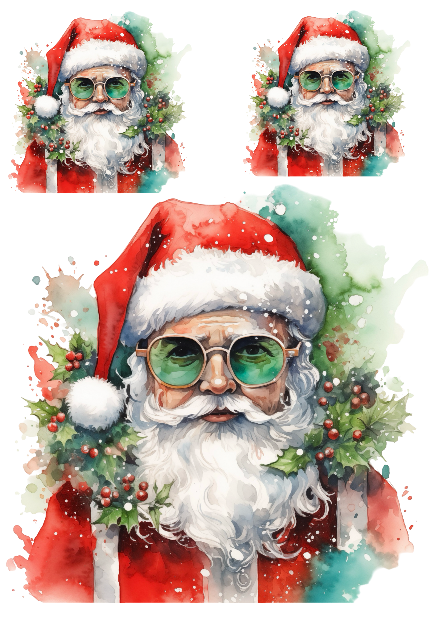 Sticker Sheet / Greeting Card – Santa Claus Collage Cat. No. 5622