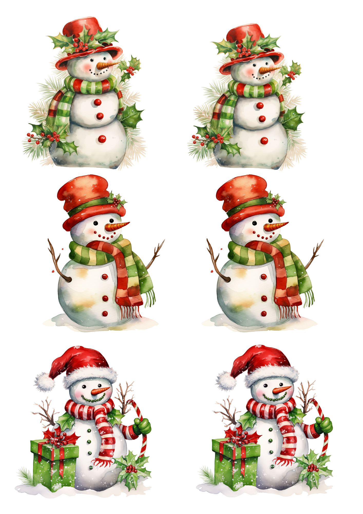 Sticker Sheet / Greeting Card – Snowmen Collage Cat. No. 5627