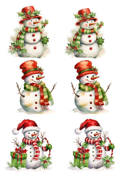 Sticker Sheet / Greeting Card – Snowmen Collage Cat. No. 5627