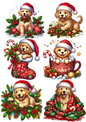Sticker Sheet / Greeting Card – Christmas Dog Collage Cat. No. 5631