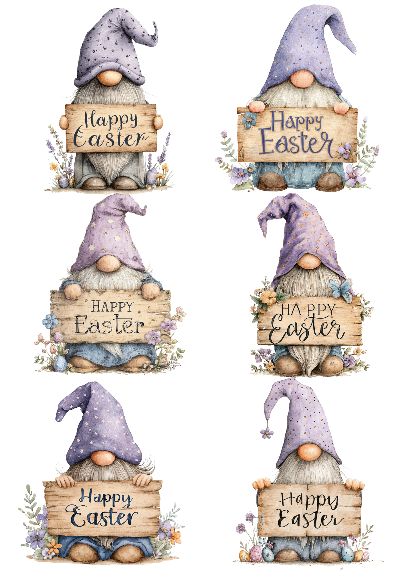 Sticker Sheet / Greeting Card – Easter Elves Collage Cat. No. 5645