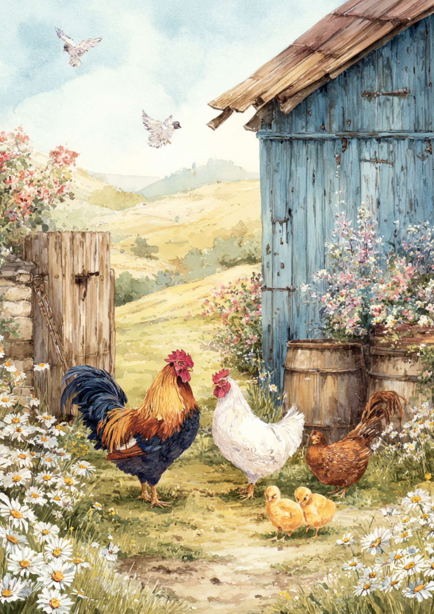 Sticker Sheet / Greeting Card – Chicken Farm Full Cat. No. 5646