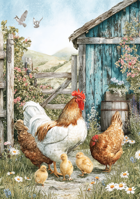 Sticker Sheet / Greeting Card – Chicken Farm Full Cat. No. 5647