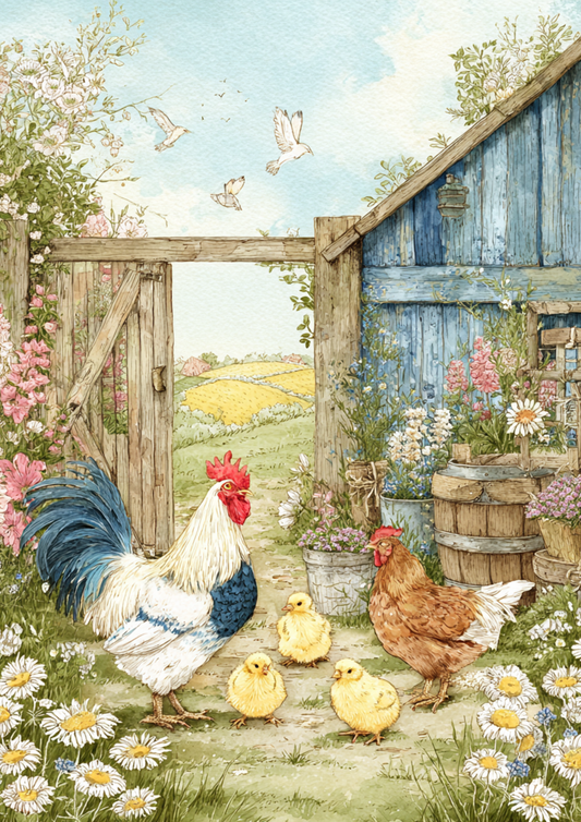 Sticker Sheet / Greeting Card – Chicken Farm Full Cat. No. 5648