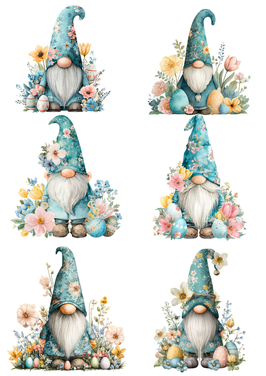 Sticker Sheet / Greeting Card – Leprechaun In Flowers Collage Cat. No. 5651