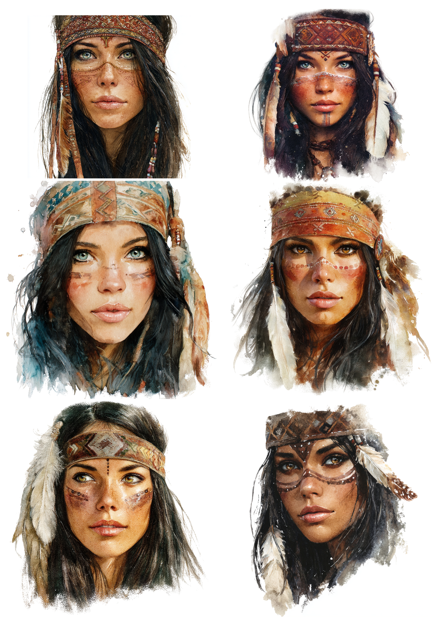 Sticker Sheet / Greeting Card – Indian Woman Collage Cat. No. 5652