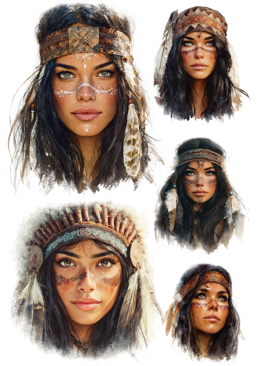 Sticker Sheet / Greeting Card – Indian Woman Collage Cat. No. 5653