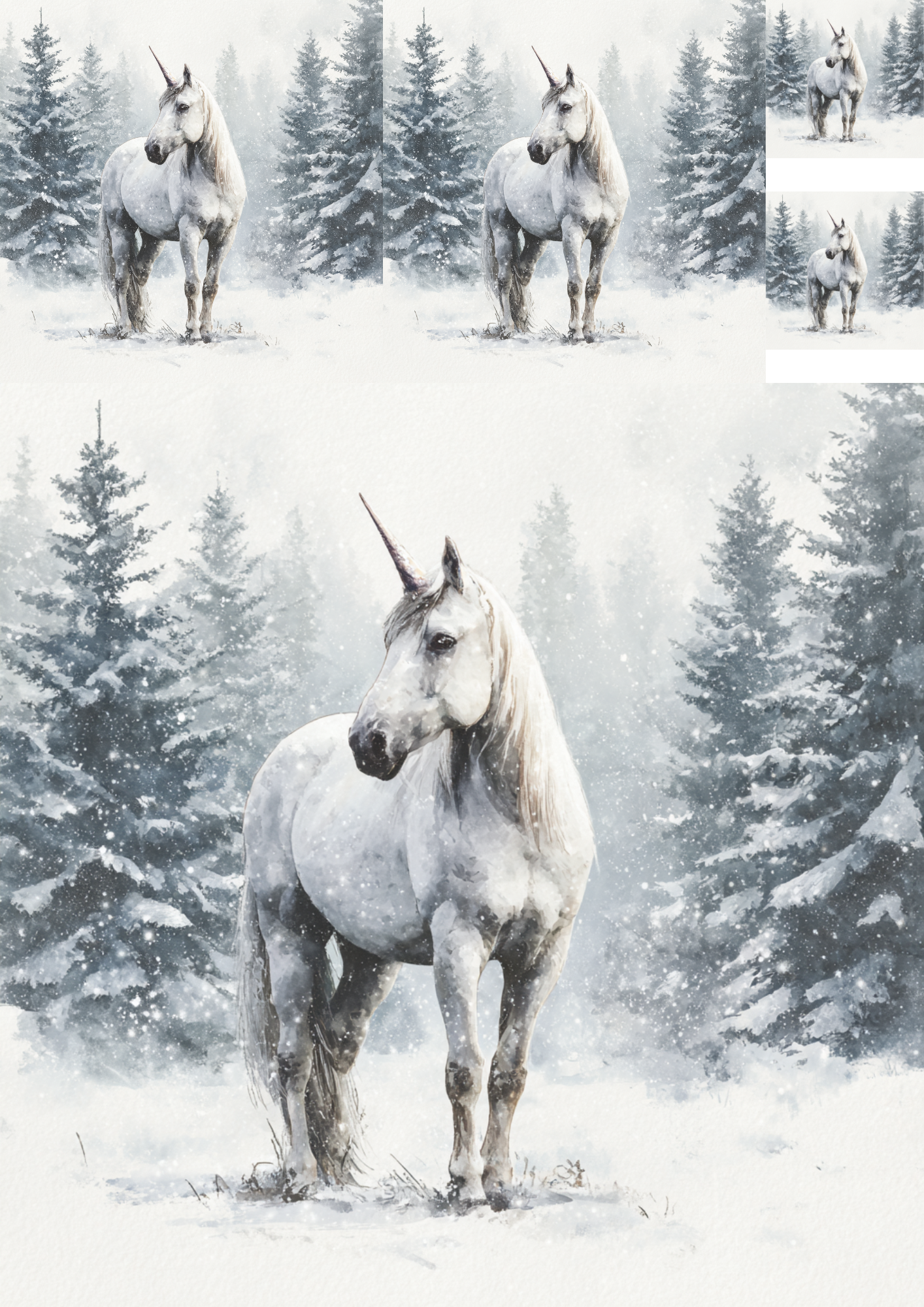 Sticker Sheet / Greeting Card – Unicorn Collage Cat. No. 5661
