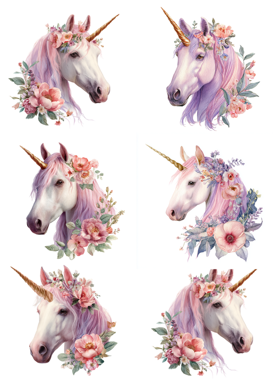Sticker Sheet / Greeting Card – Unicorn Collage Cat. No. 5662
