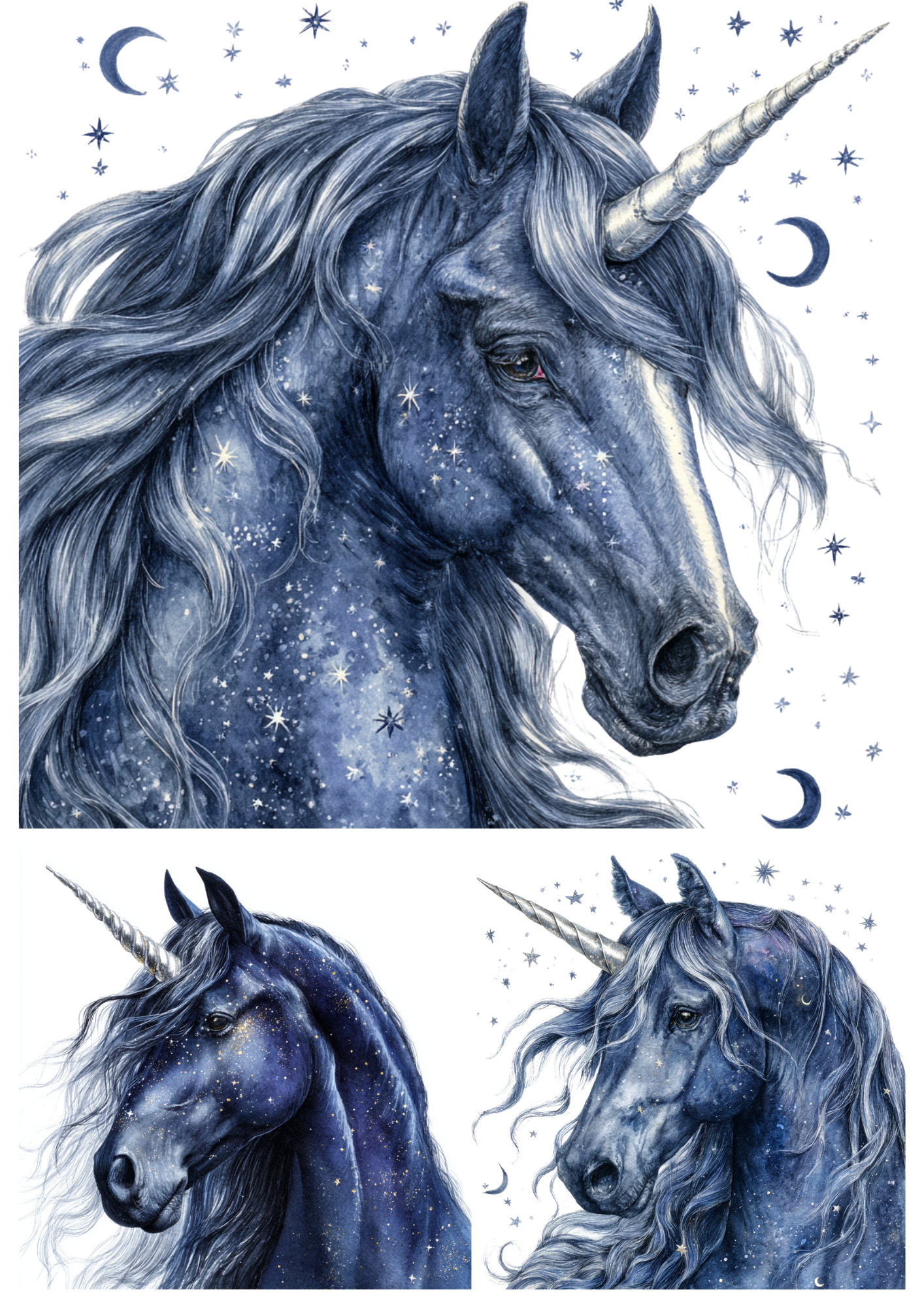 Sticker Sheet / Greeting Card – Unicorn Collage Cat. No. 5663