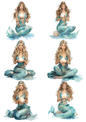Sticker Sheet / Greeting Card – Mermaid Collage Cat. No. 5664