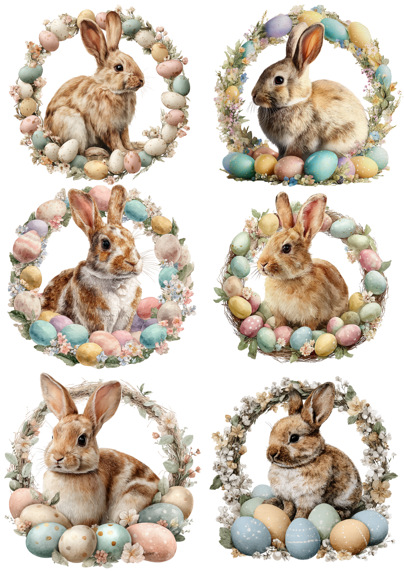 Sticker Sheet / Greeting Card – Easter Bunny Collage Cat. No. 5668