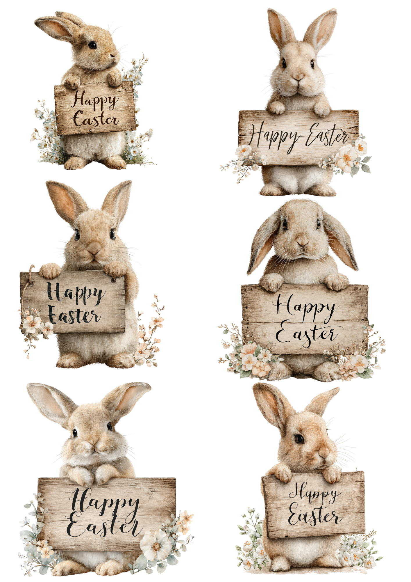 Sticker Sheet / Greeting Card – Easter Bunny Collage Cat. No. 5669
