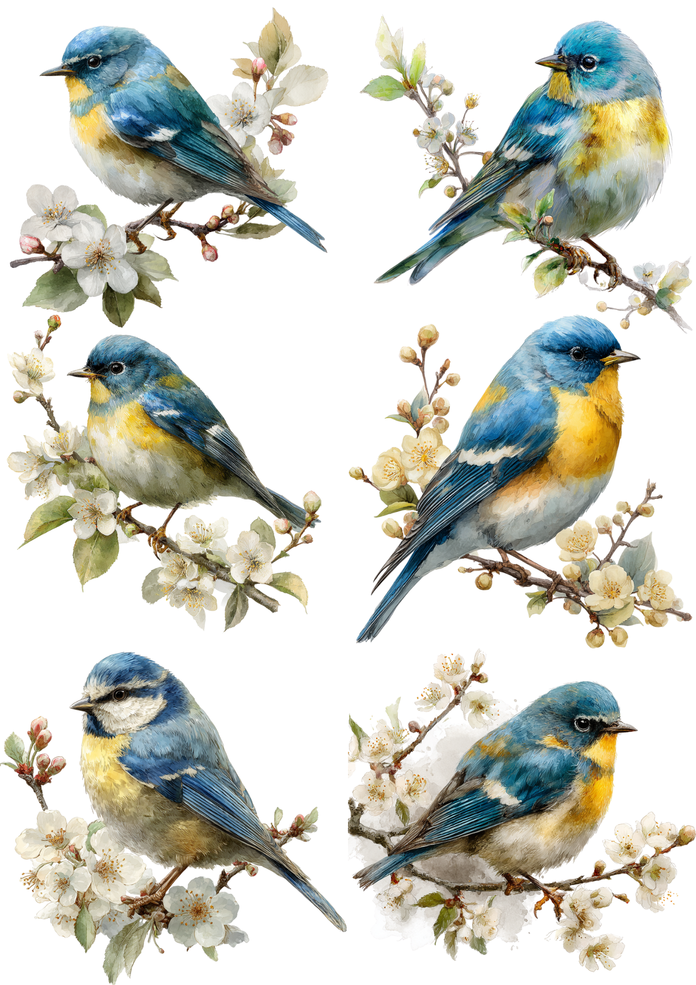 Sticker Sheet / Greeting Card – Blue Tit Collage Cat. No. 5674