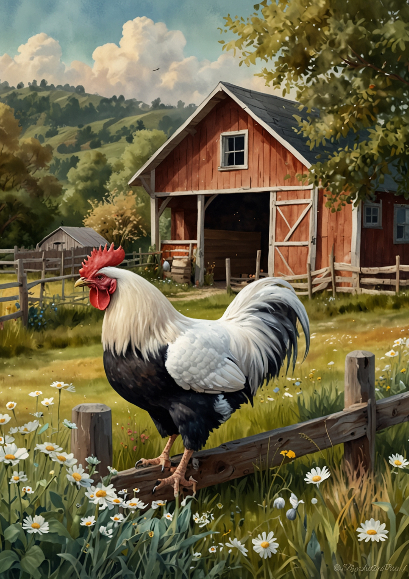 Sticker Sheet / Greeting Card – Rooster Full Cat. No. 5683