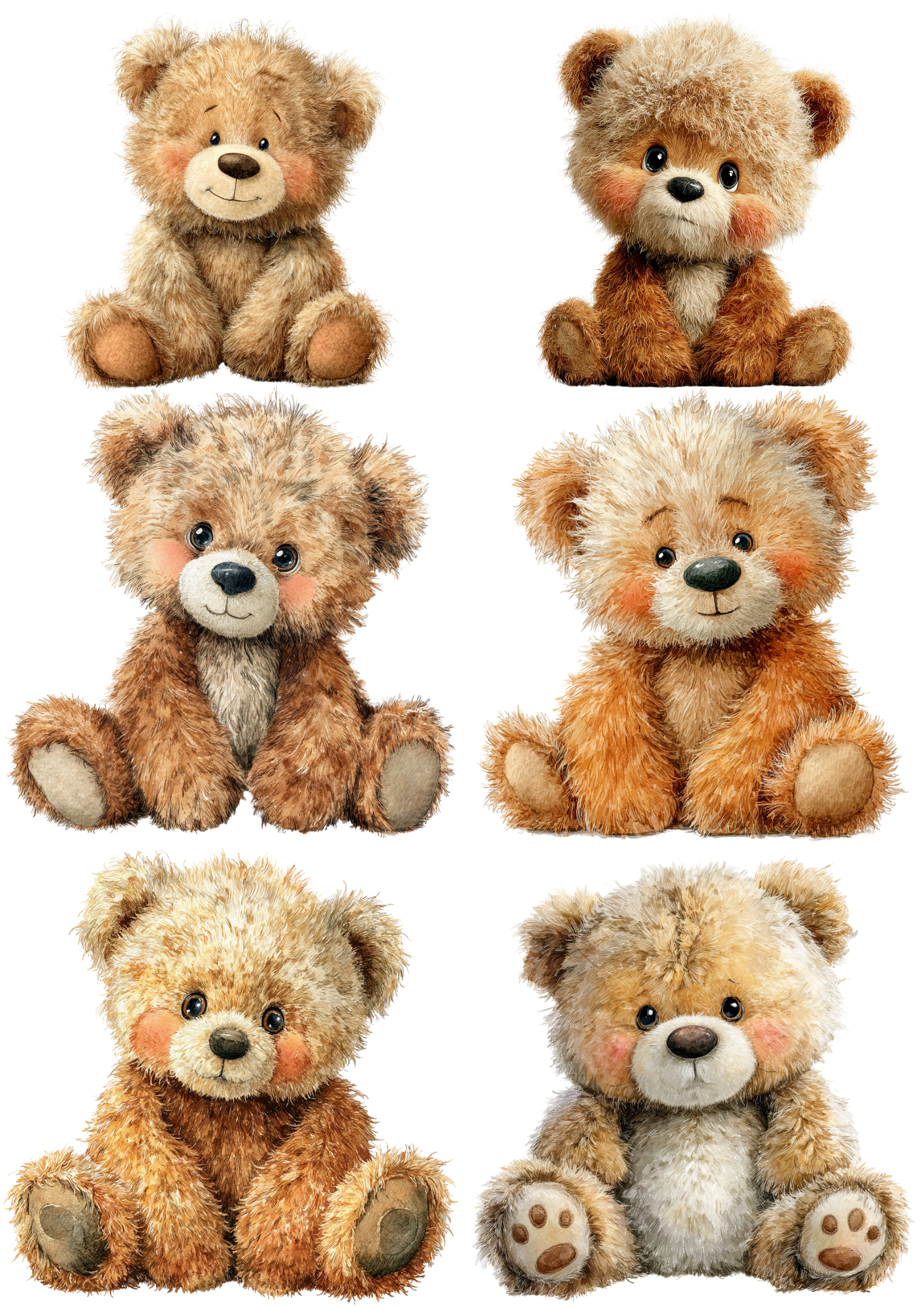 Sticker Sheet / Greeting Card – Teddy Bear Collage Cat. No. 5685