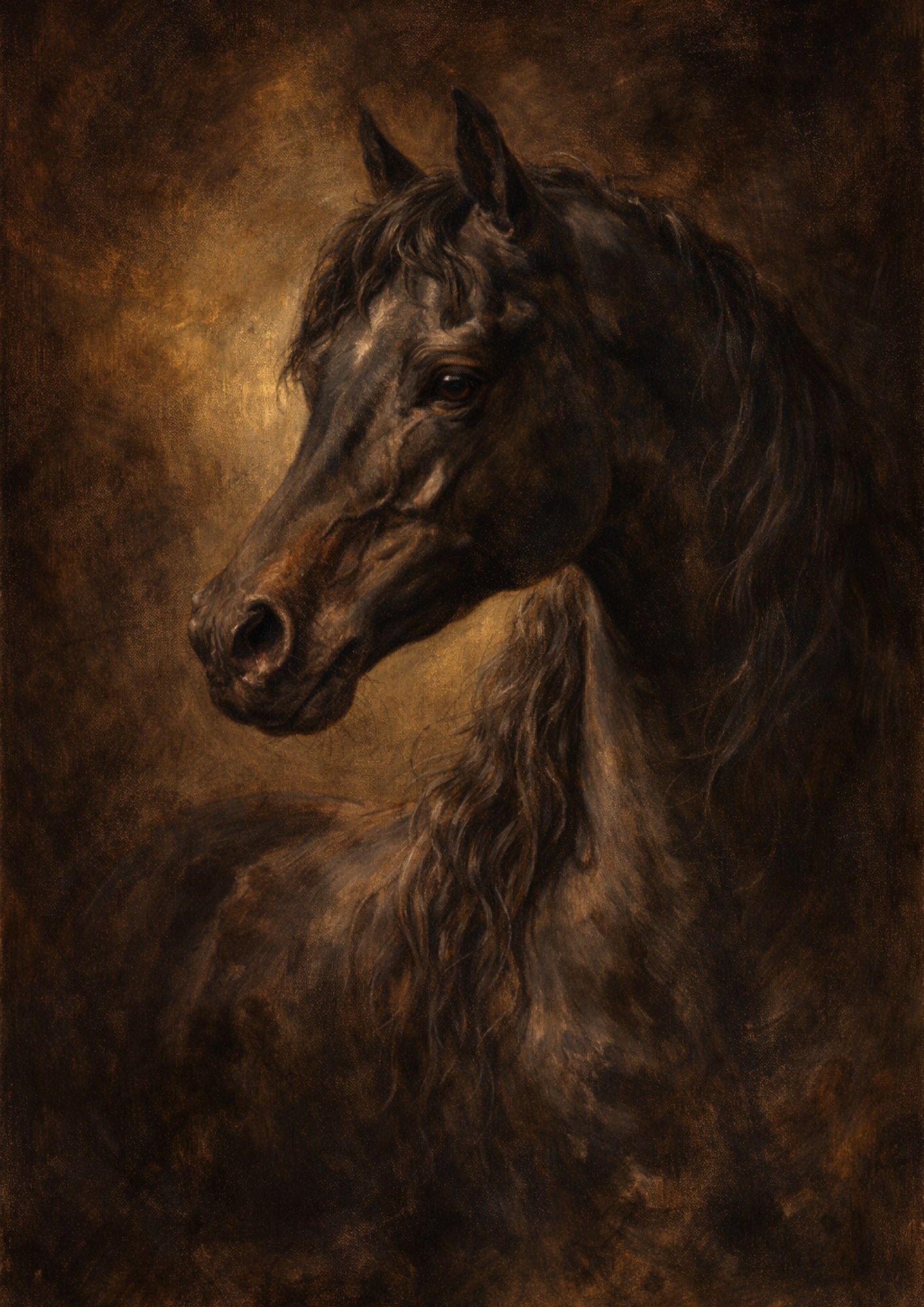 Sticker Sheet / Greeting Card – Black Horse Emerges From The Darkness Full Cat. No. 5695