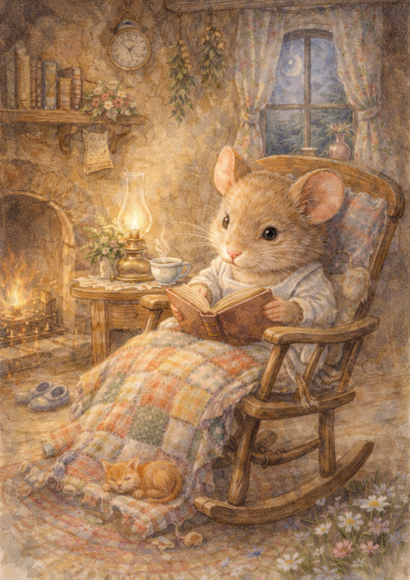 Sticker Sheet / Greeting Card – Mouse In A Rocking Chair Full Cat. No. 5698