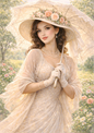 Sticker Sheet / Greeting Card – Lady In The Garden Full Cat. No. 5713