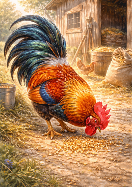 Sticker Sheet / Greeting Card – Rooster Full Cat. No. 5717