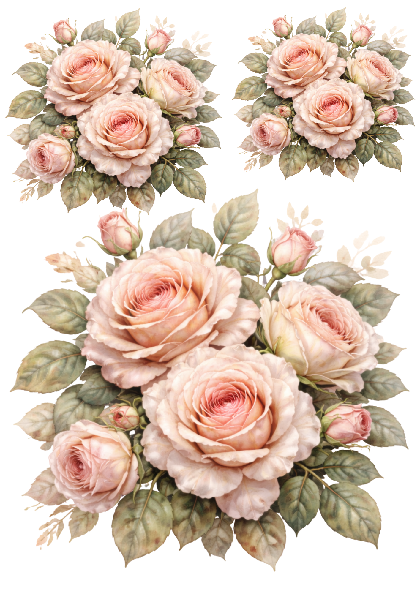 Sticker Sheet / Greeting Card – Roses Collage Cat. No. 5744