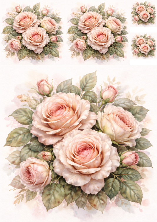 Sticker Sheet / Greeting Card – Roses Collage Cat. No. 5745