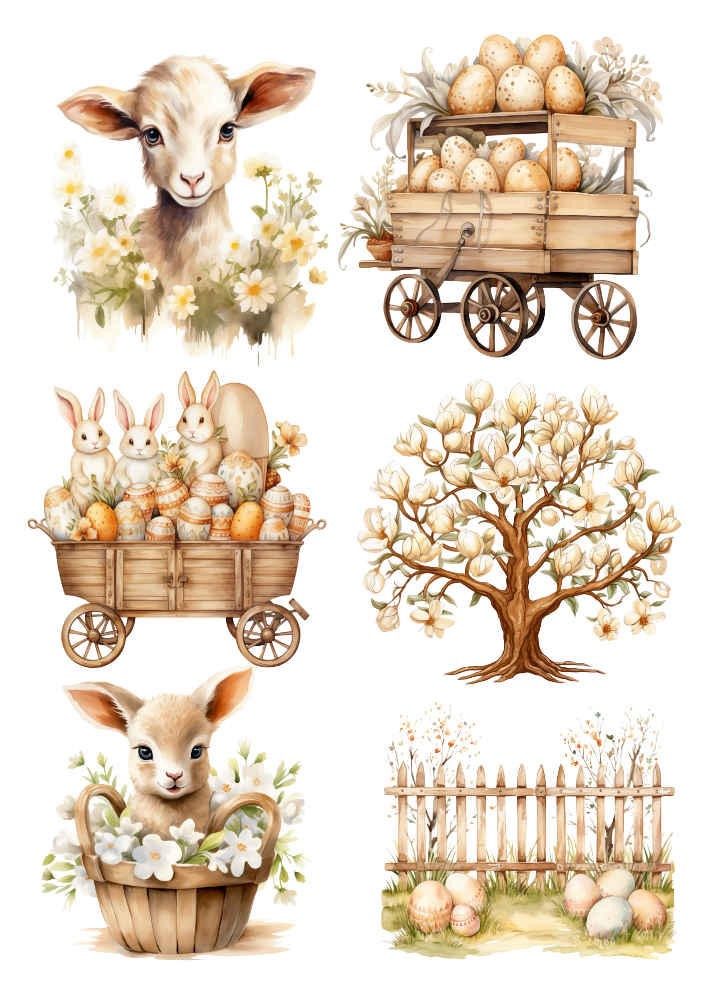 Sticker Sheet / Greeting Card – Easter Miscellany Collage Cat. No. 5749