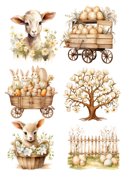 Sticker Sheet / Greeting Card – Easter Miscellany Collage Cat. No. 5749
