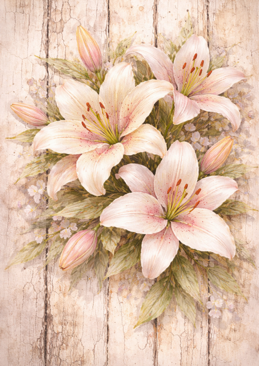 Sticker Sheet / Greeting Card – Lilies Full Cat. No. 5755