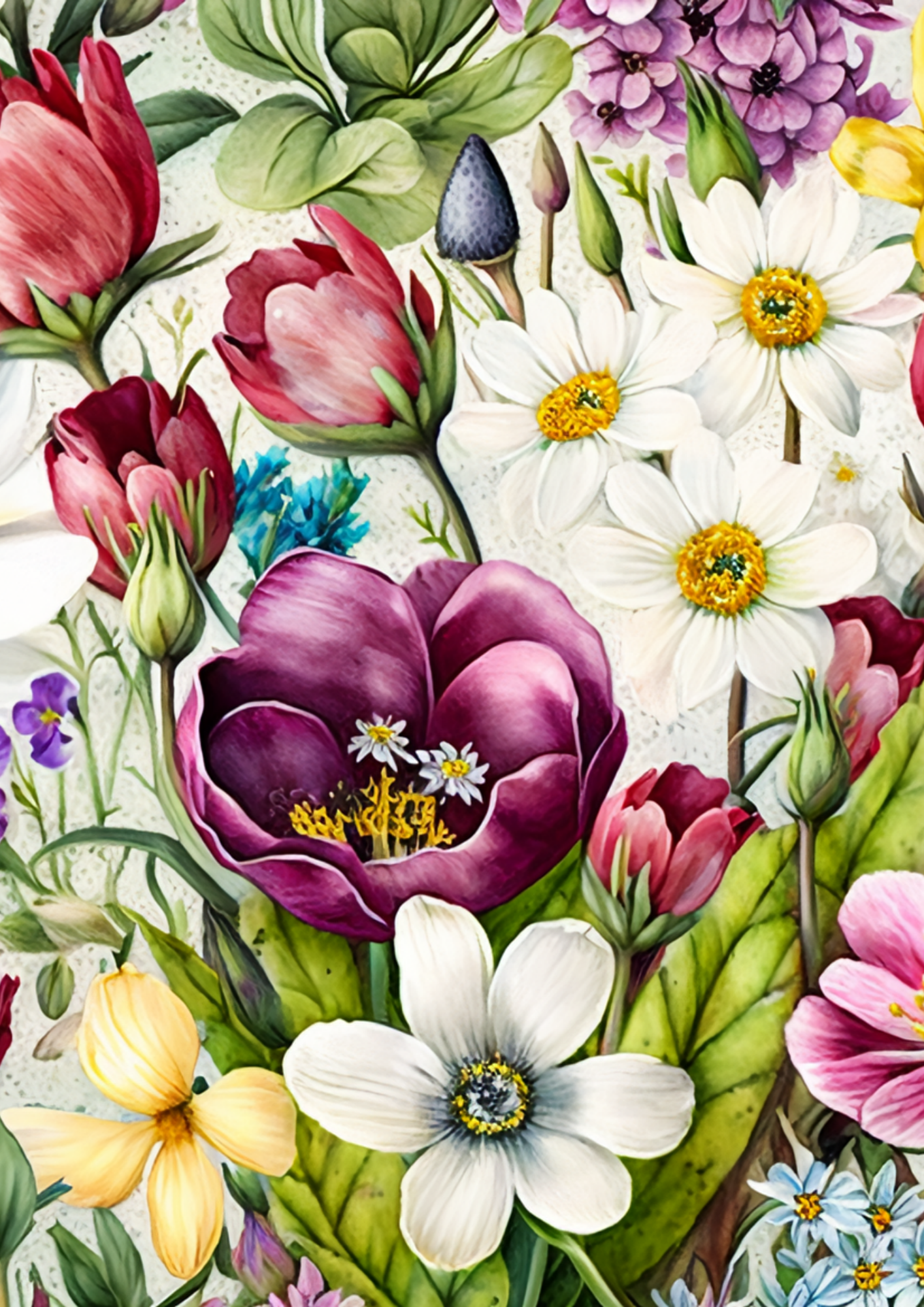 Sticker Sheet / Greeting Card – Floral Journaling Background Full Cat. No. 5769