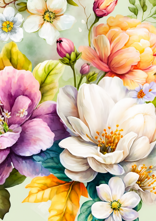 Sticker Sheet / Greeting Card – Floral Journaling Background Full Cat. No. 5771