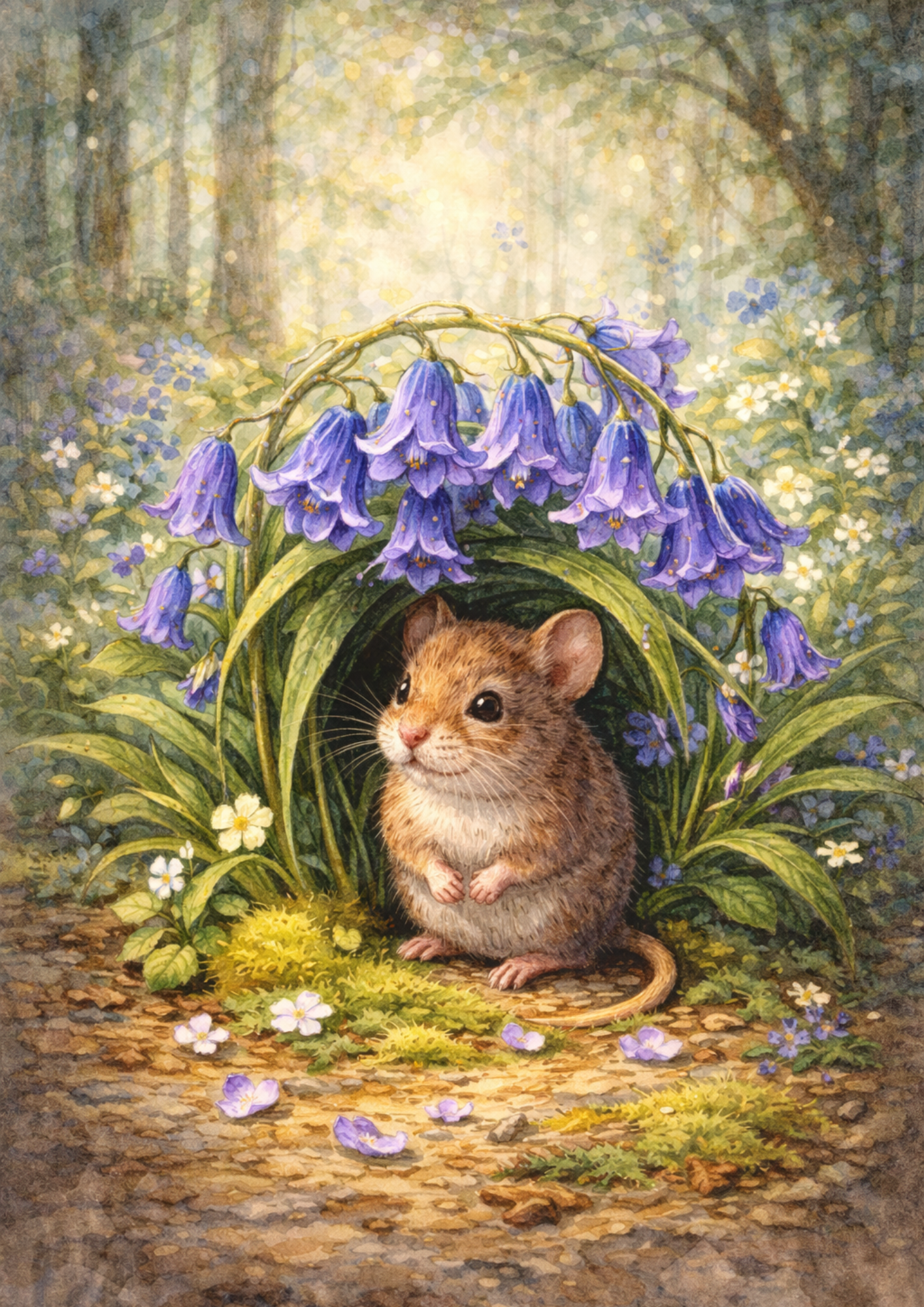 Sticker Sheet / Greeting Card – Mouse In The Forest Full Cat. No. 5782