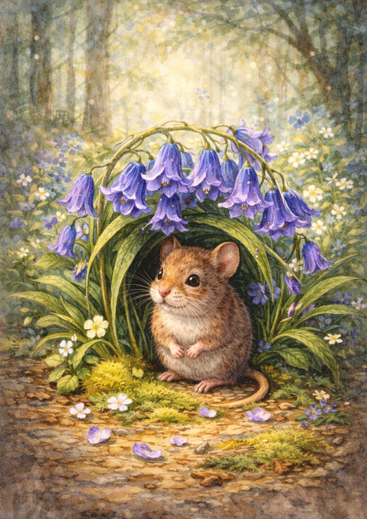 Sticker Sheet / Greeting Card – Mouse In The Forest Full Cat. No. 5782