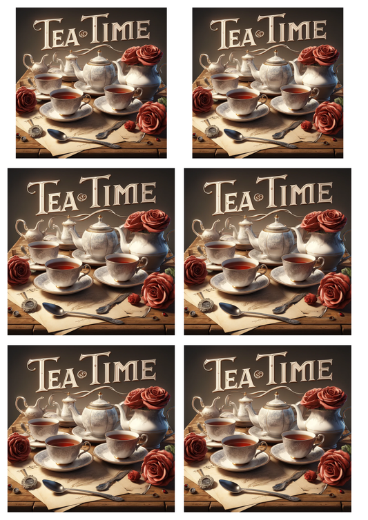 Sticker Sheet / Greeting Card – Tea Time Collage Cat. No. 5795