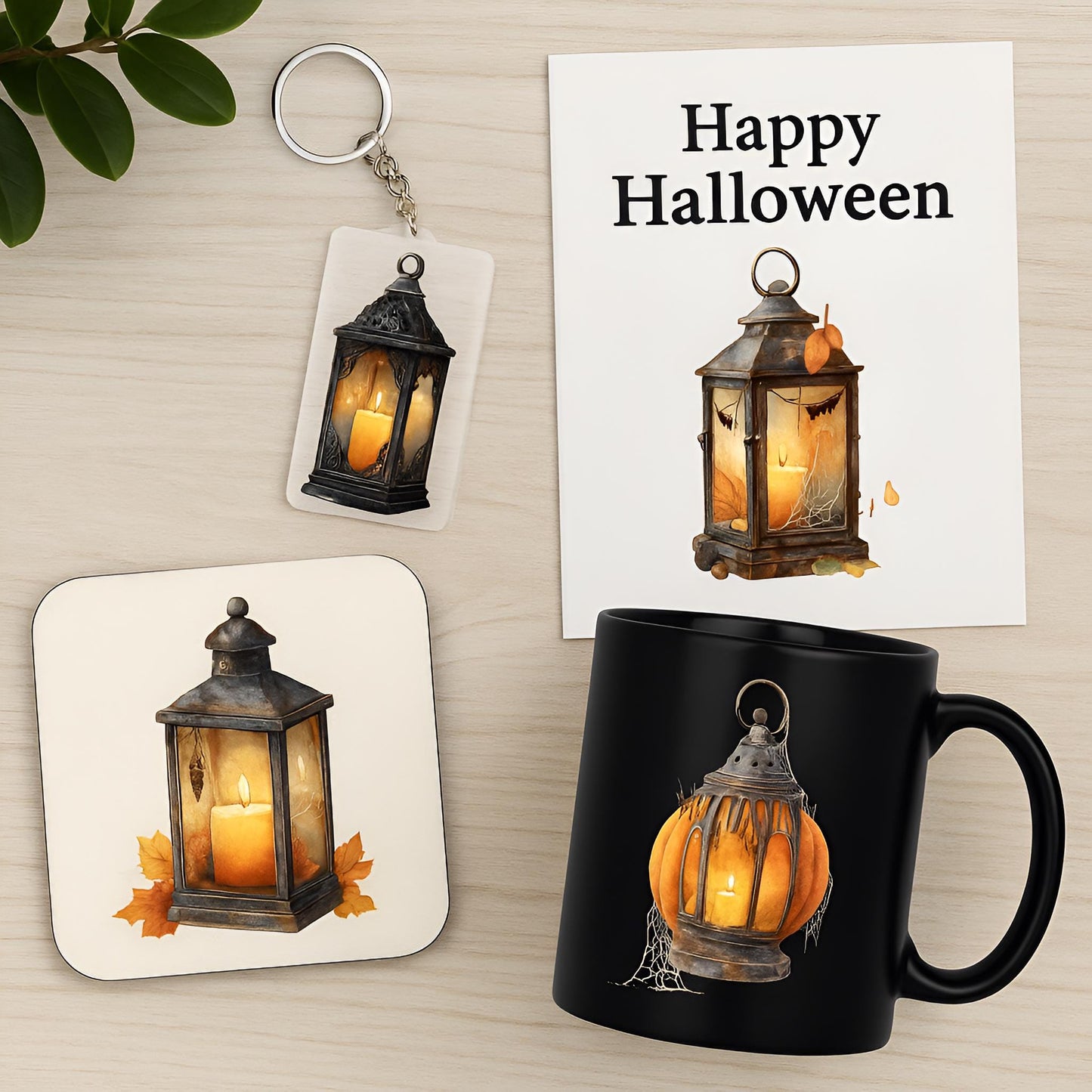 Watercolor Halloween Lanterns Clipart Set: 25 PNG, High Resolution (Digital Download)